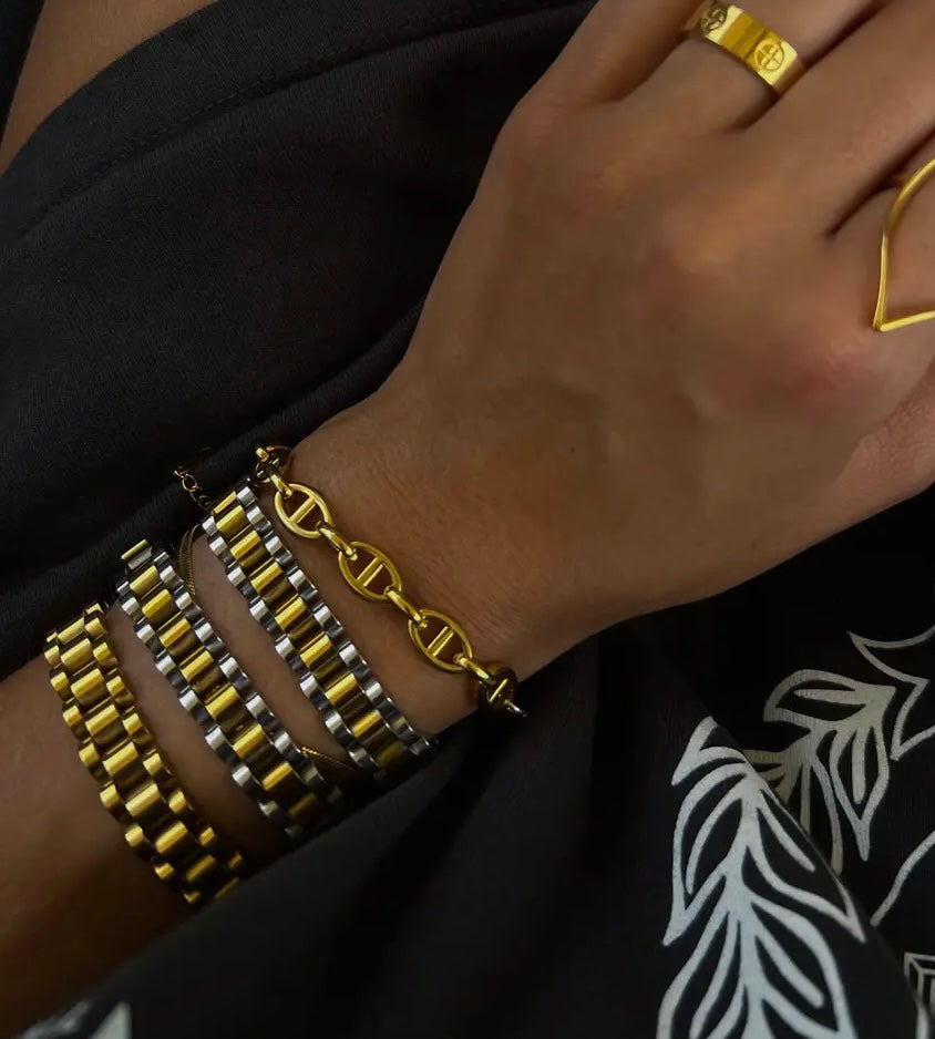 Chansutt two toned watch band. Water resistant.