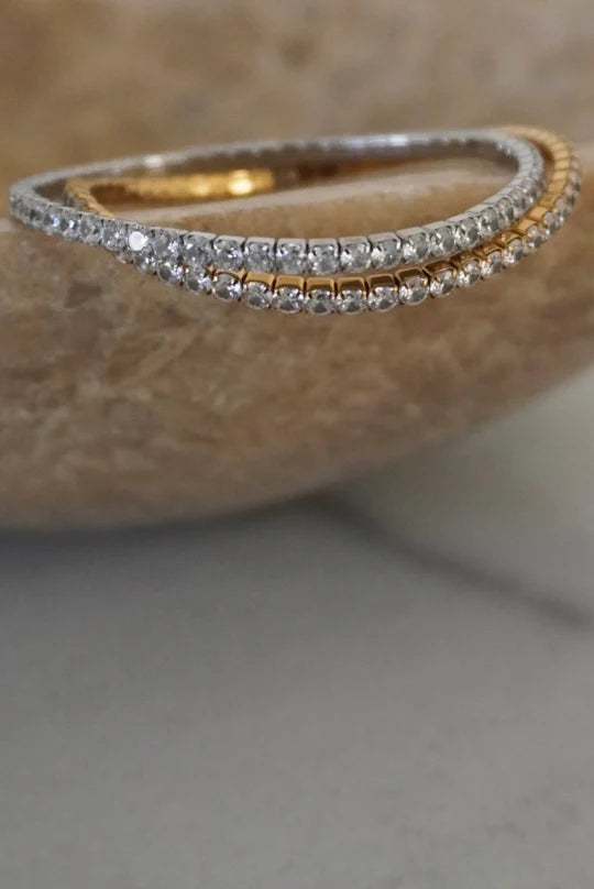 STRETCHY TENNIS BRACELET GOLD